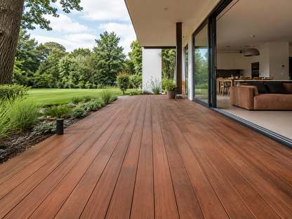 Merbau terasové prkno 21 × 145 mm – hladká/jemná drážka, E4E